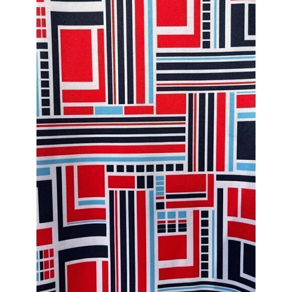 GGBlue Grace National Geometric Red Blue WhiteGolf Polo Tank Size M - Picture 4 of 8